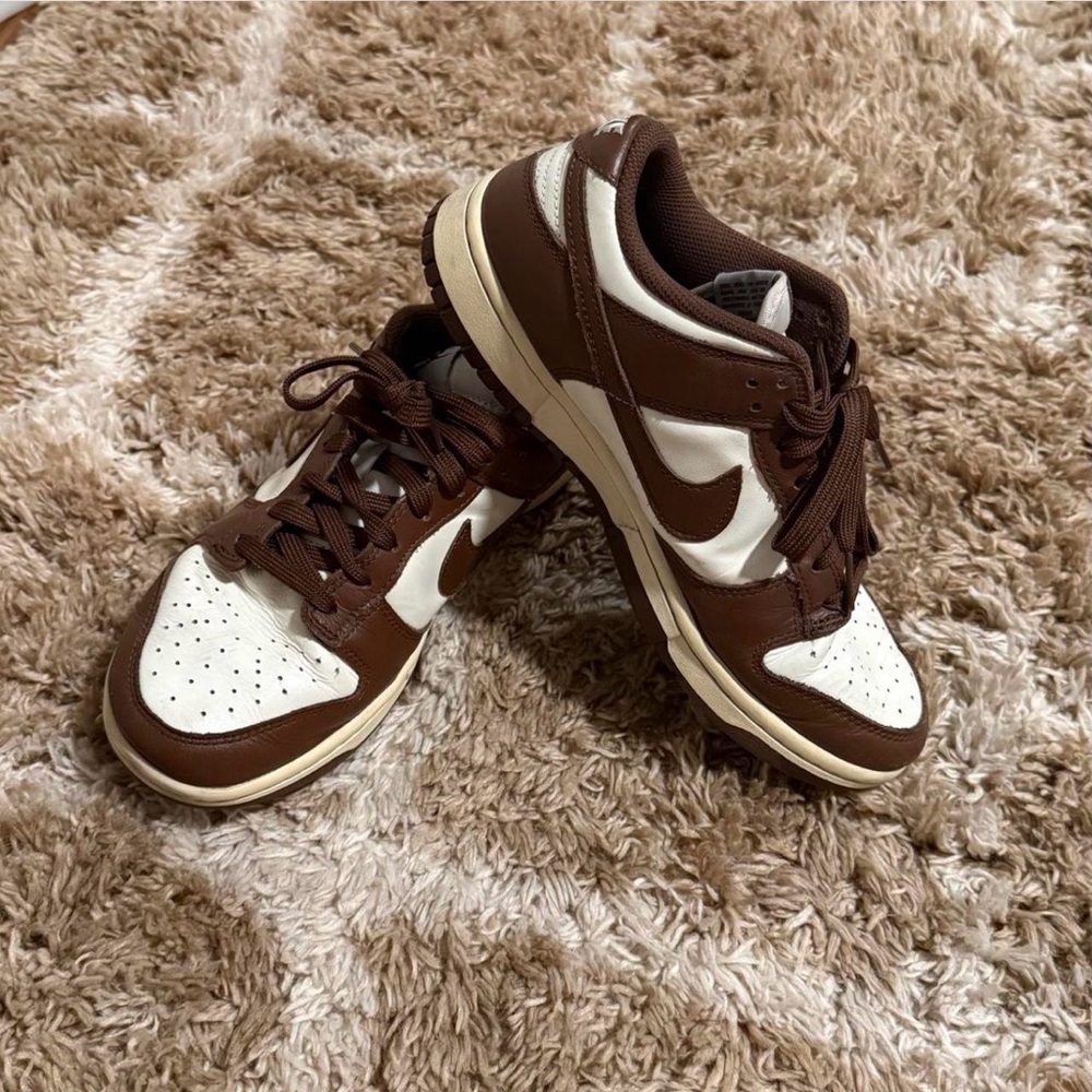 Nike brown and white and cream sole retro dunk lows